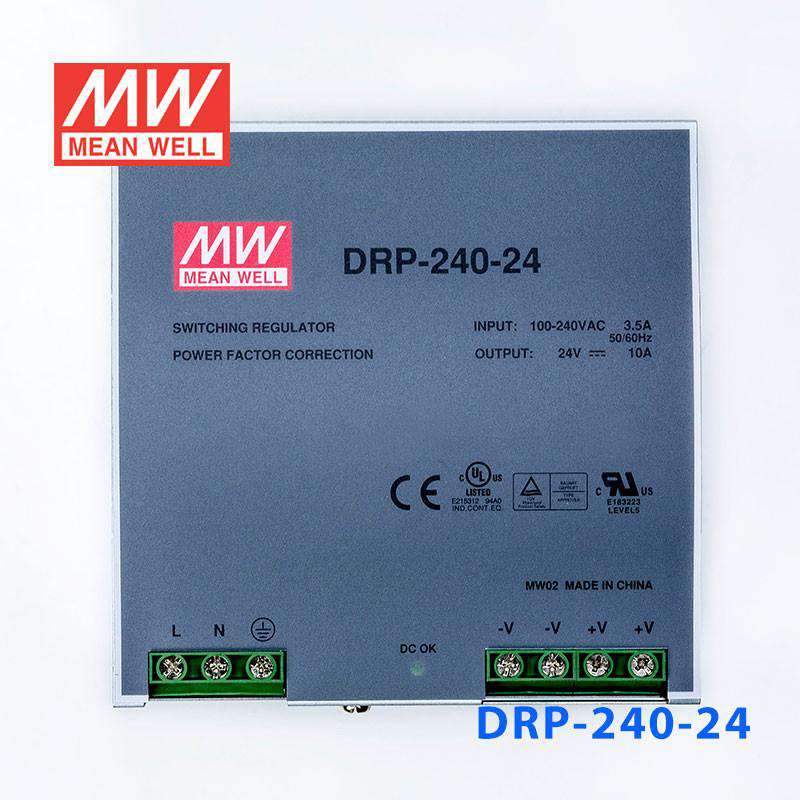 Mean Well DRP-240-24 AC-DC Industrial DIN rail power supply 240W - PHOTO 2