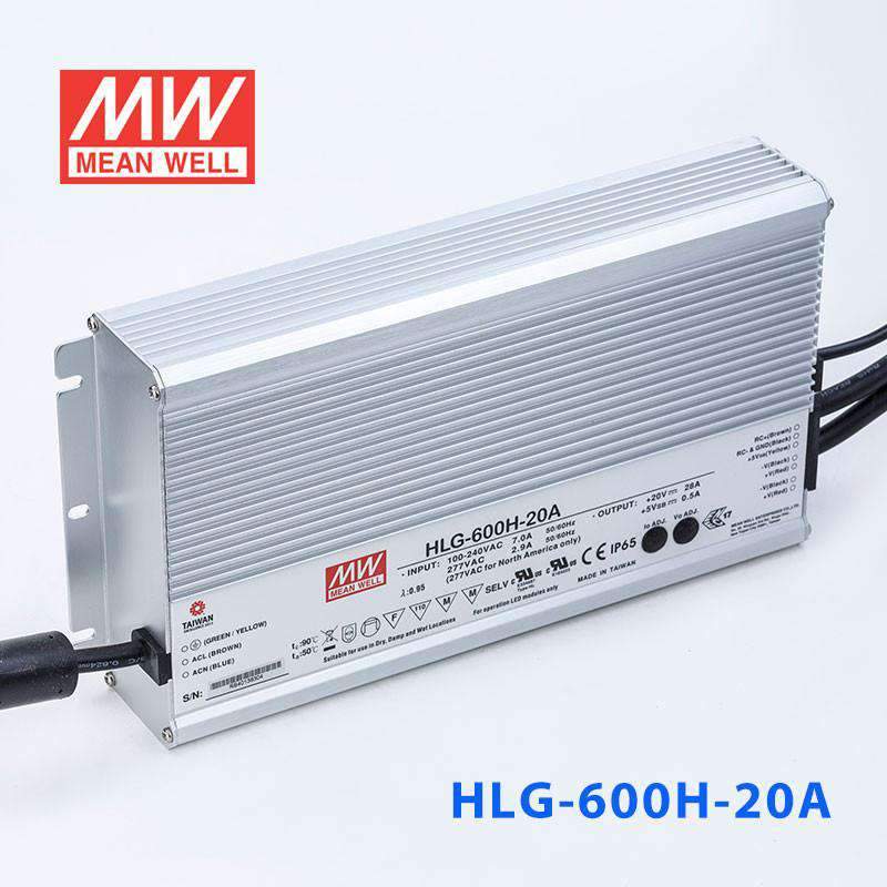 Mean Well HLG-600H-20A Power Supply 560W 20V - Adjustable