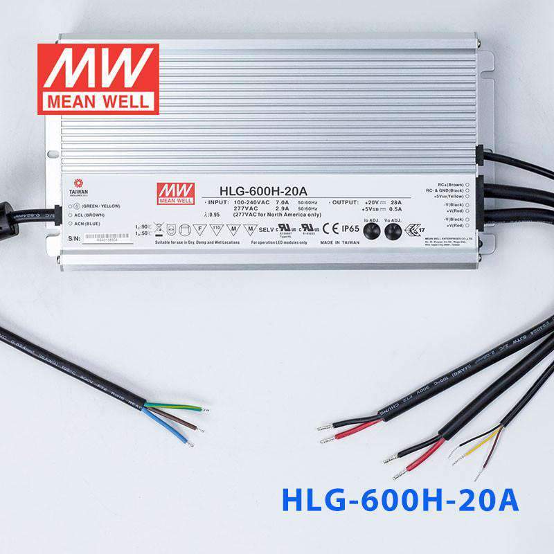 Mean Well HLG-600H-20A Power Supply 560W 20V - Adjustable