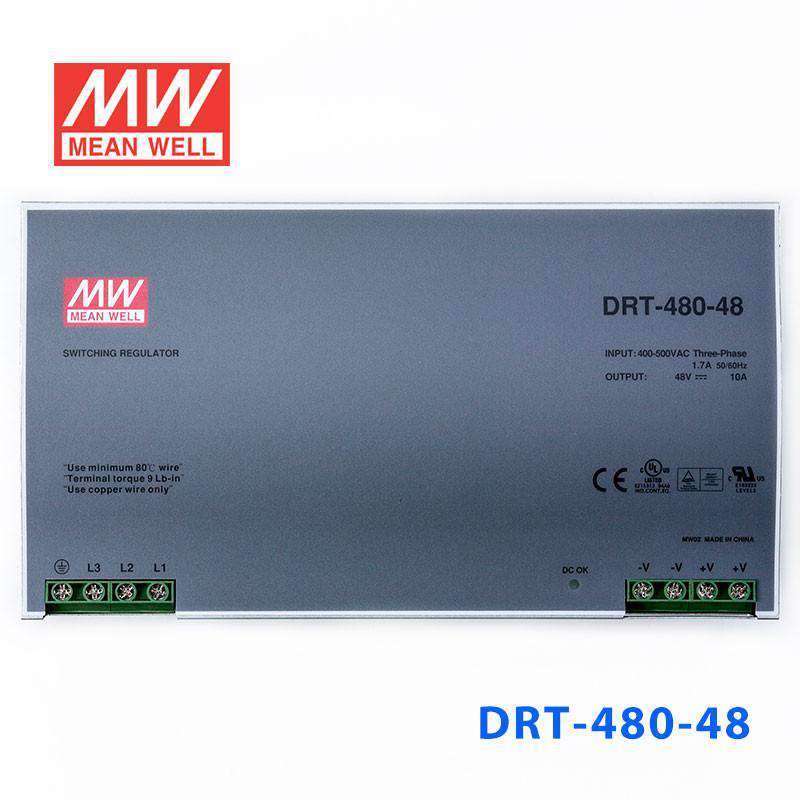 Mean Well DRT-480-48 Three Phase Industrial DIN RAIL Power Supply 480W - PHOTO 2