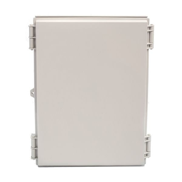 Boxco Q-Series 300×300×160mm Plastic Enclosure, IP67, IK08, PC, Grey Cover, Plastic Hinge and Latch Type