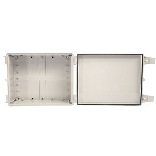Boxco Q-Series 300×300×160mm Plastic Enclosure, IP67, IK08, ABS, Transparent Cover, Plastic Hinge and Latch Type