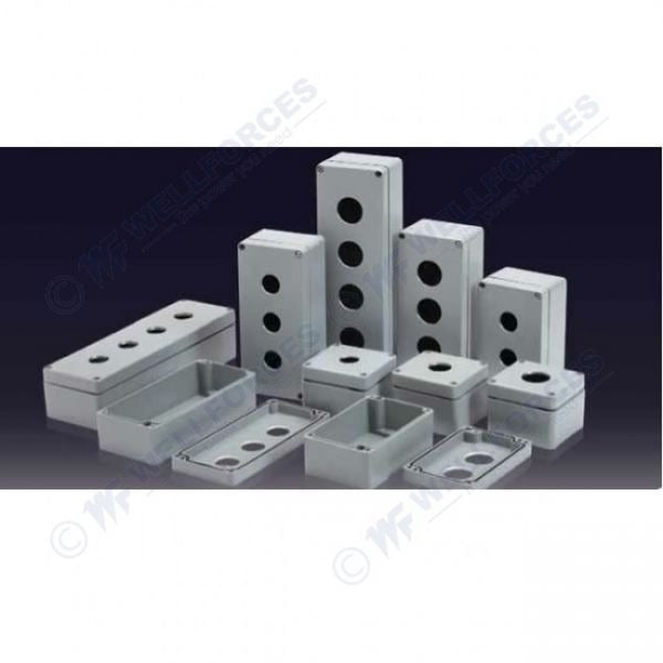 Boxco Push Button Box, 80x130x70 - 2 HOLE, IP67, IK08, ABS, Grey Cover