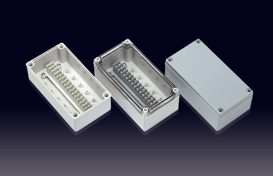 Boxco Terminal Box 15-pole 100x185x70mm, IP67, IK08, ABS, Transparent Cover