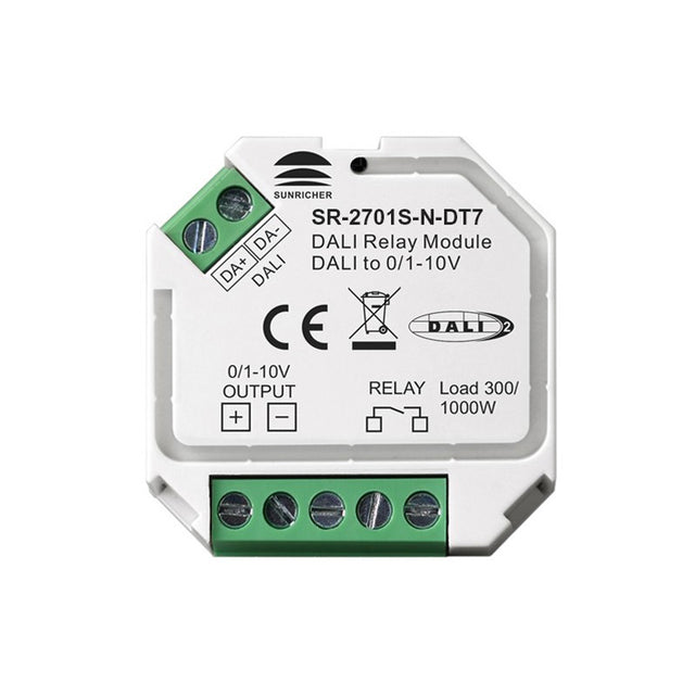 Sunricher DALI2 Relay On/Off Control + DALI2 to 0/1-10V Converter, Configurable Single Address