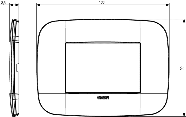 Vimar Arke Round Plate 3M Metal Brushed Brass - PHOTO 3