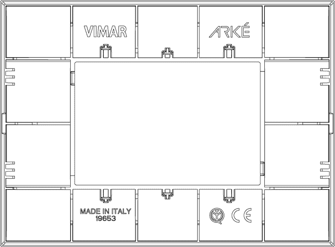 Vimar Arke Classic Plate 3M Technopolymer Aluminium - PHOTO 2