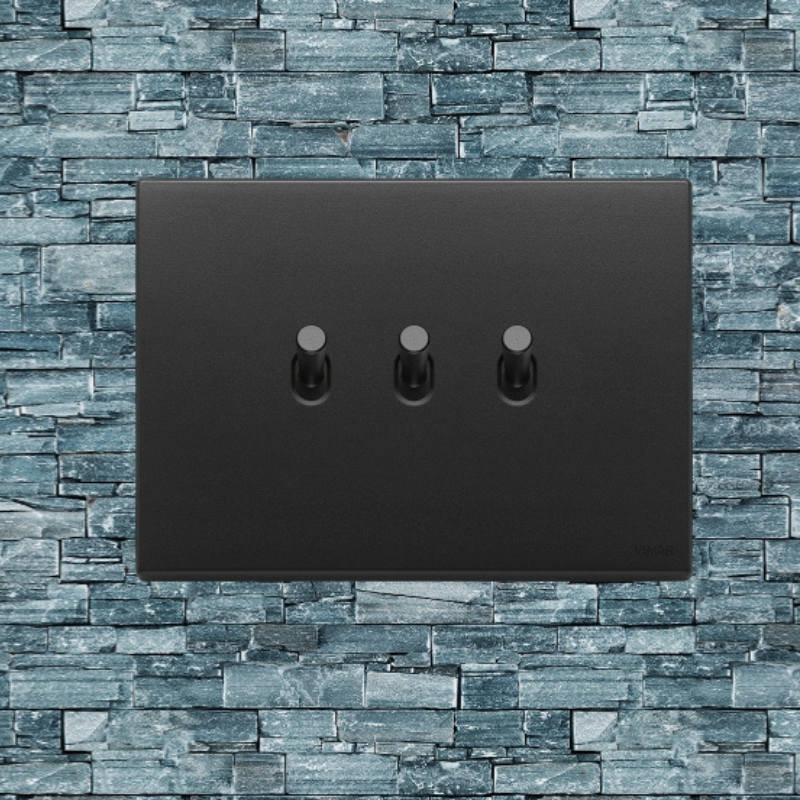 Vimar Eikon Vintage Metal 3 Gang Switch - Anthracite Grey - 10A - PHOTO 7