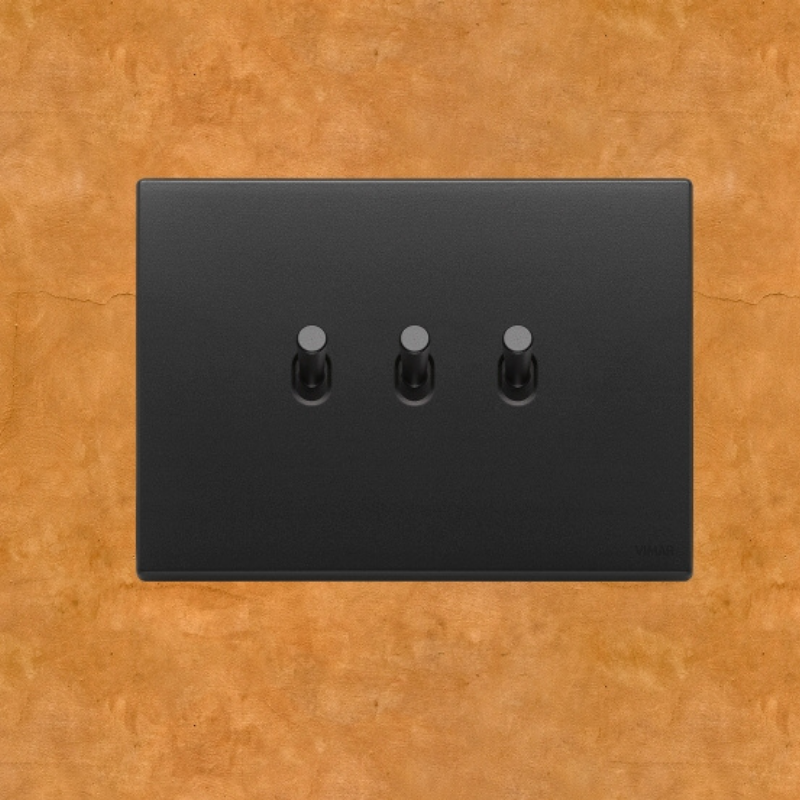 Vimar Eikon Vintage Metal 3 Gang Switch - Anthracite Grey - 10A - PHOTO 8