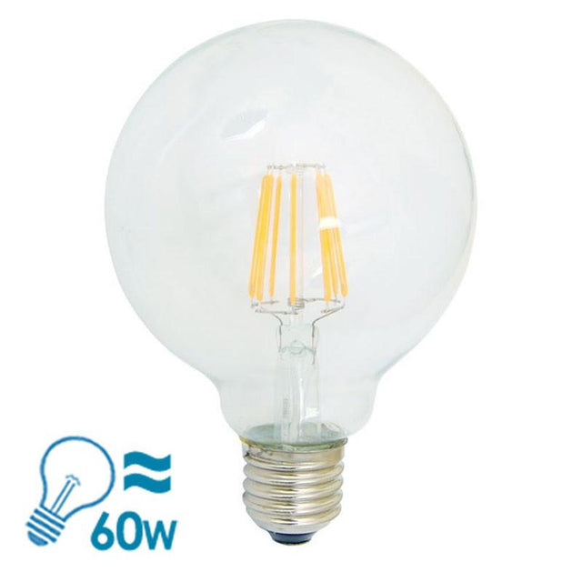 Kandolite Filament LED G95 Series E27 Bulb, 8W, Dimmable