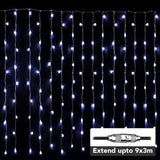 LED Curtain Light - 300LEDs/3x 3m - Extendable up to 9x 3m