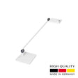 Waldmann PARA. MI Armed LED Luminare 8W - Square Single Arm Table Clamp - Natural White - White