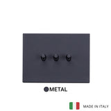 Vimar Eikon Vintage Metal 3 Gang Switch - Anthracite Grey - 10A