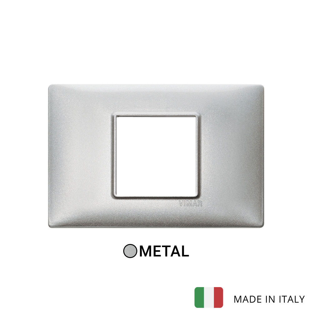Vimar Plana Plate 2centrM Metal Metallized Silver