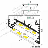 Archilight Vritos Clina LED Extrusion Profile Linear Corner Surface - 2 Metre - No Diffuser - PHOTO 1