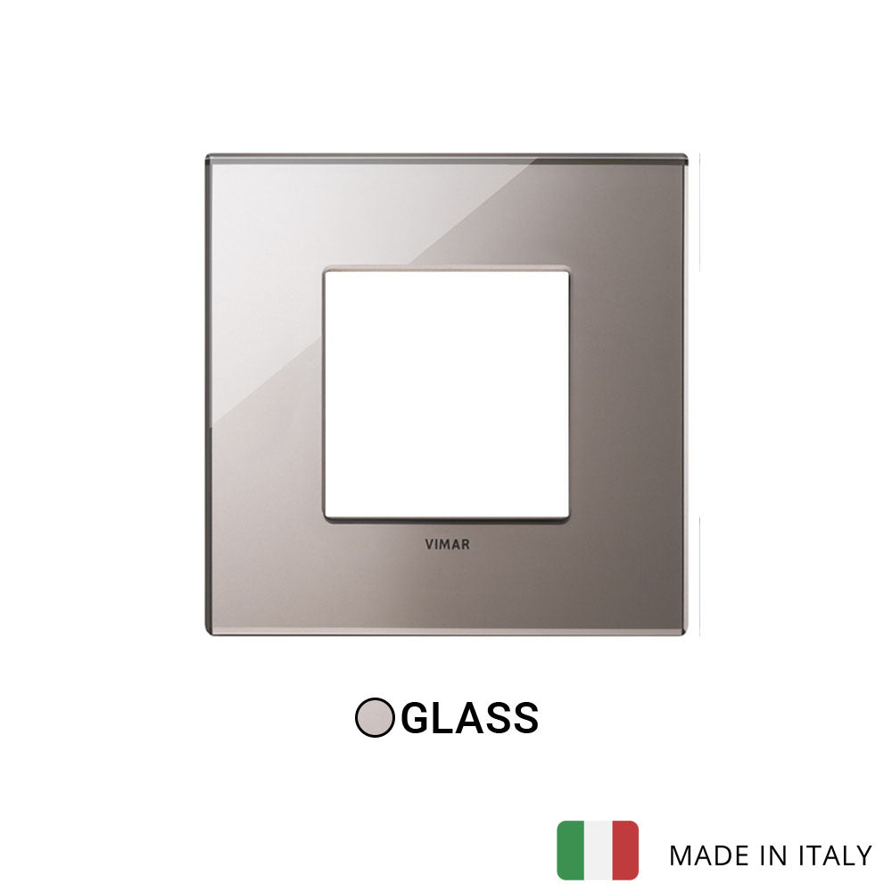 Vimar Eikon Exe Plate 2M Mirror Glass Shiny Bronze - Square
