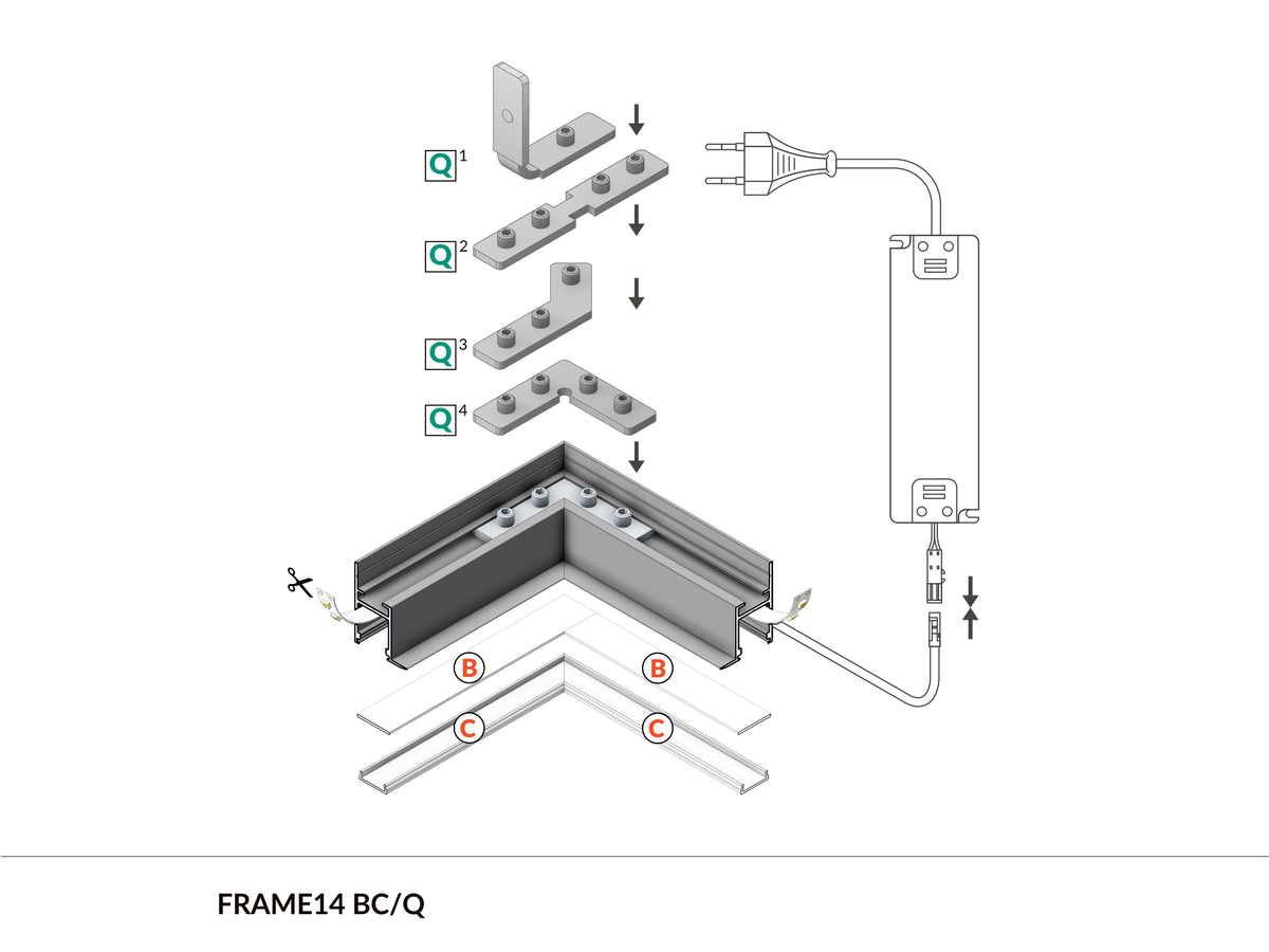 Archilight ARTUS LED Extrusion Frame - 2 Meters - No Diffuser - Silver - PHOTO 3