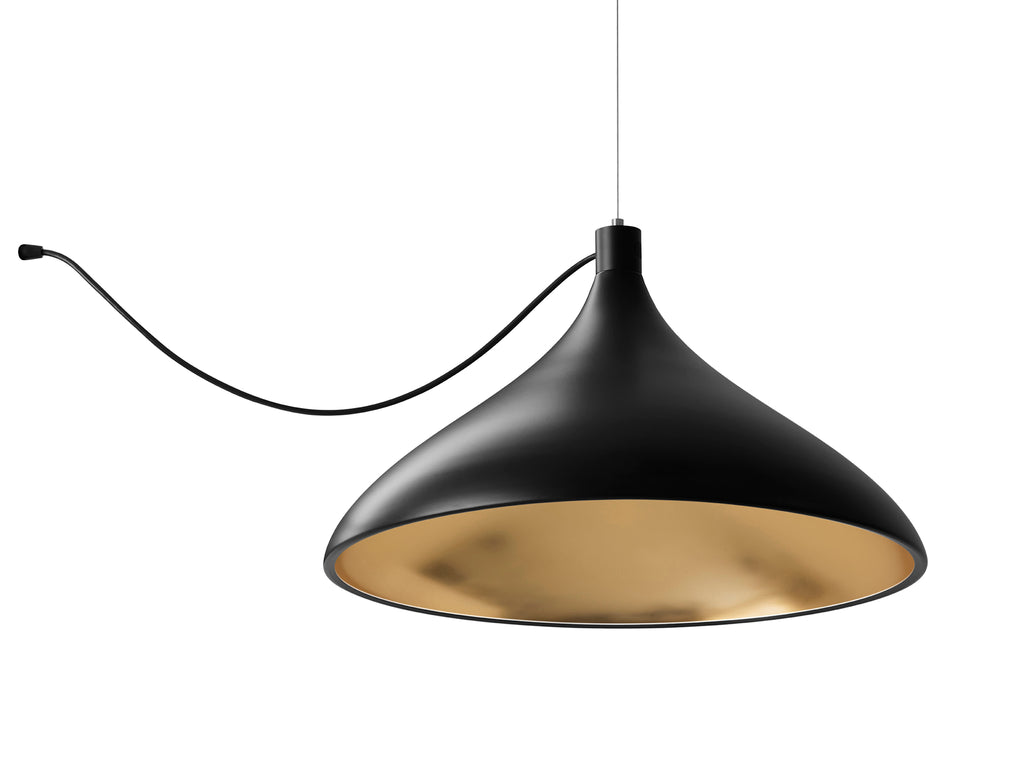 Pablo Pendant Swell XL String Single Wide Black / Brass