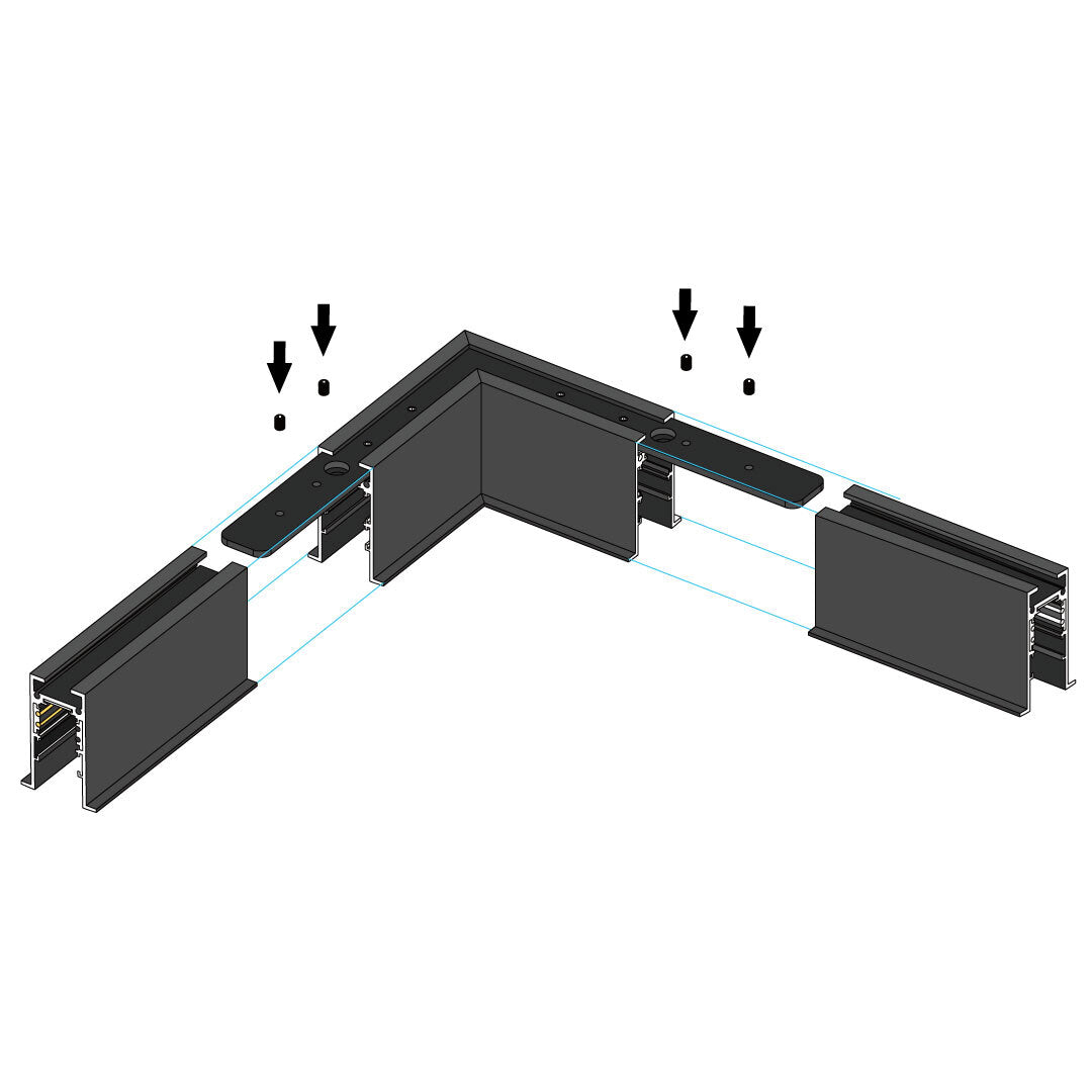 Motion R Corner Joiner, 48V, H90° - Black - PHOTO 1