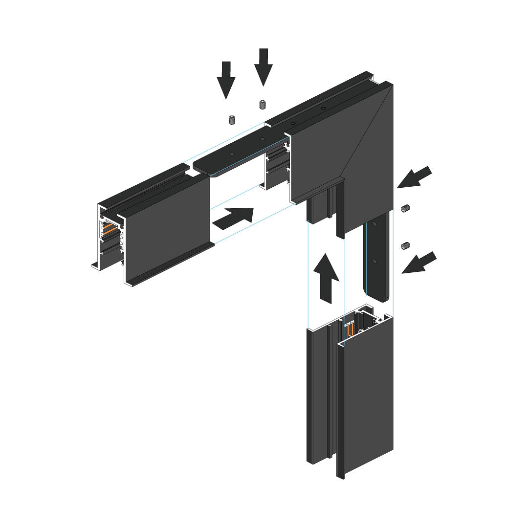 Motion R Corner Joiner, 48V, V90° - Black - PHOTO 1