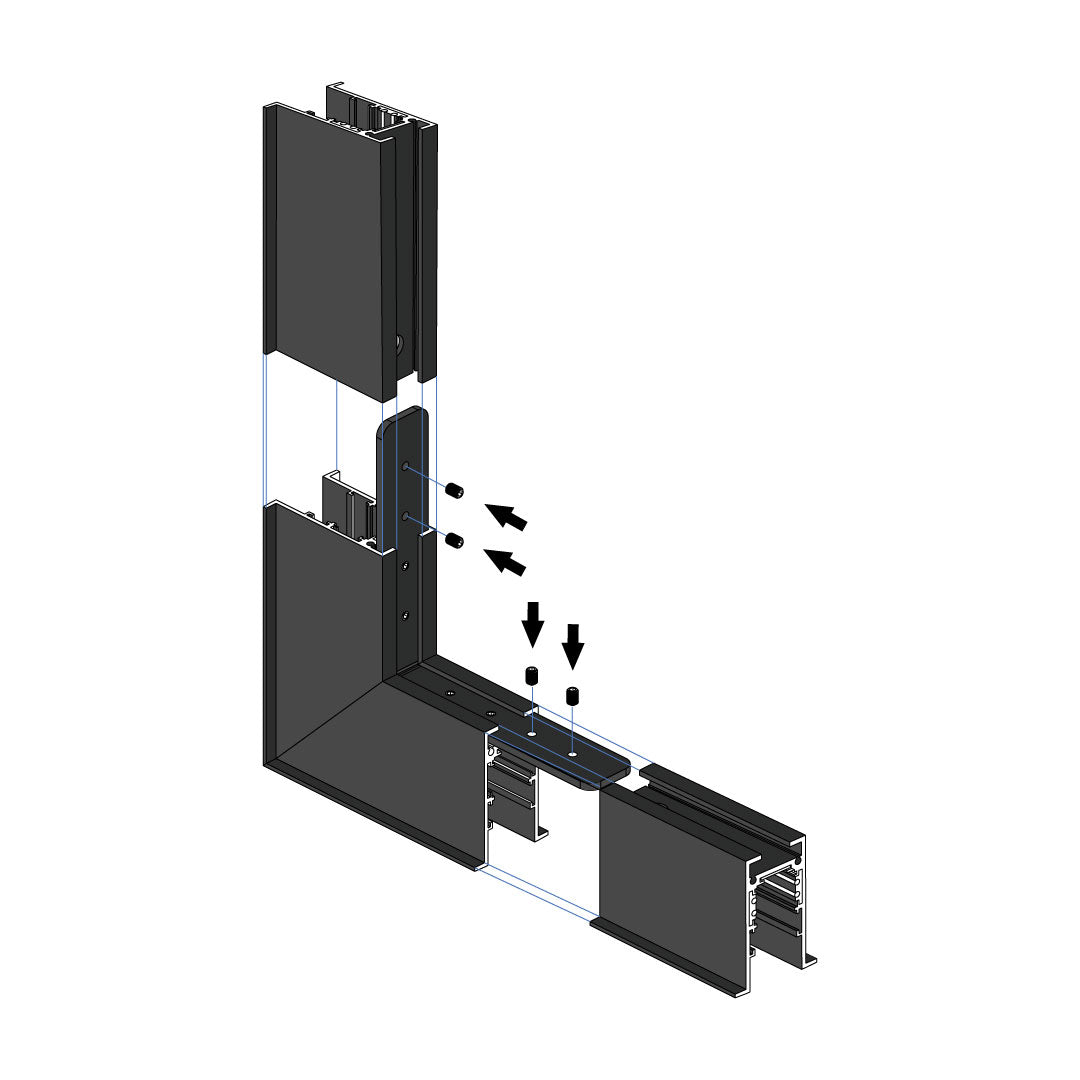 Motion R Corner Joiner, 48V, E90° - Black - PHOTO 1