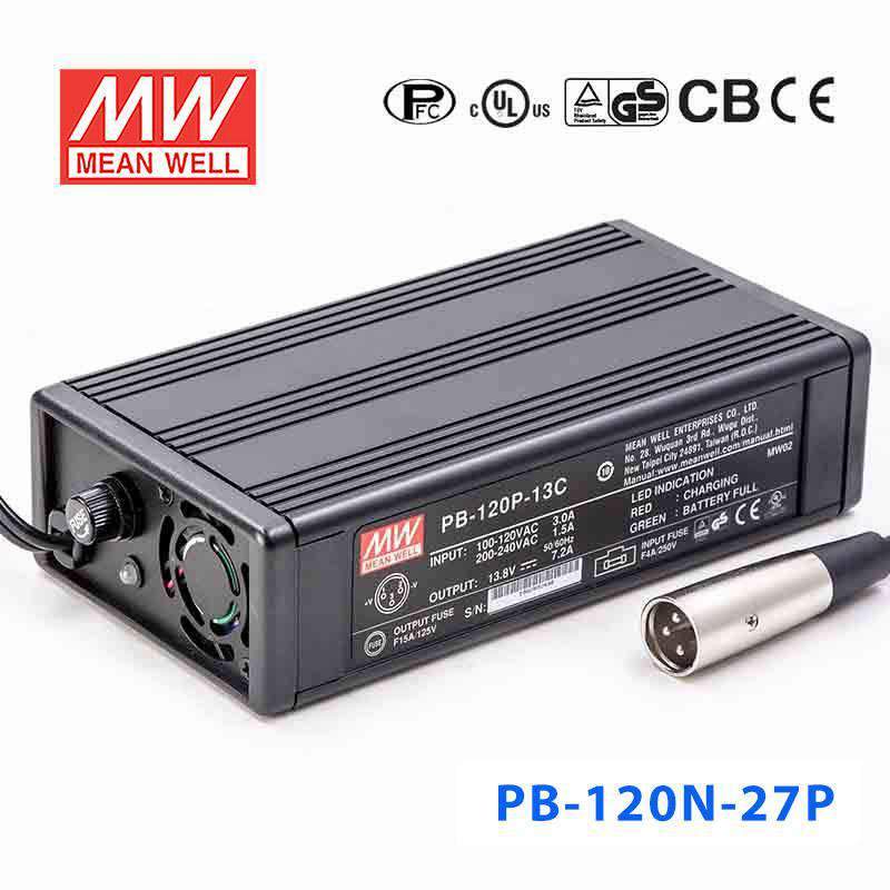Mean Well PB-120N-27P Portable Battery Chargers 118.68W 27.6V 4.3A - Single Output Power Supply