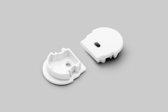 Archilight End Cap for Linear U Shape - With Wiring Holes - For Oval Diffuser - White