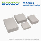 Boxco M-Series 130x130x35mm Plastic Enclosure, IP67, IK08, PC, Transparent Cover, Screw Type