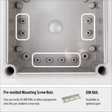 Boxco P-Series 530x730x185mm Plastic Enclosure, IP67, IK08, PC, Grey Cover, Molded Hinge and Latch Type