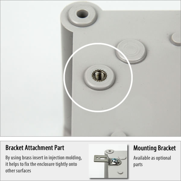 Boxco P-Series 350x450x160mm Plastic Enclosure, IP67, IK08, PC, Grey Cover, Molded Hinge and Latch Type