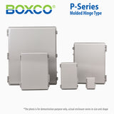 Boxco P-Series 350x450x120mm Plastic Enclosure, IP67, IK08, PC, Grey Cover, Molded Hinge and Latch Type