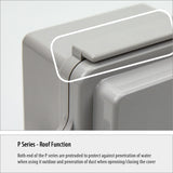 Boxco P-Series 350x450x120mm Plastic Enclosure, IP67, IK08, PC, Grey Cover, Molded Hinge and Latch Type