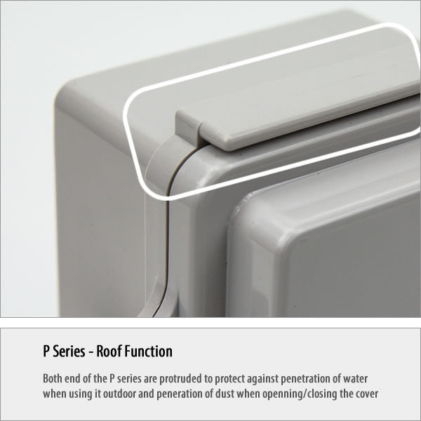 Boxco P-Series 350x450x160mm Plastic Enclosure, IP67, IK08, PC, Grey Cover, Molded Hinge and Latch Type