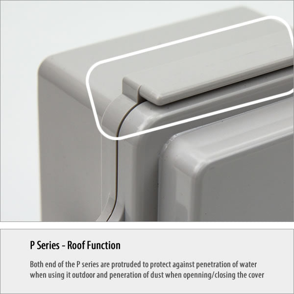 Boxco P-Series 190x280x100mm Plastic Enclosure, IP67, IK08, PC, Transparent Cover, Molded Hinge and Latch Type