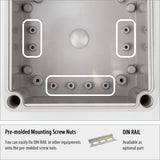 Boxco S-Series 190x380x180mm Plastic Enclosure, IP67, IK08, PC, Grey Cover, Screw Type