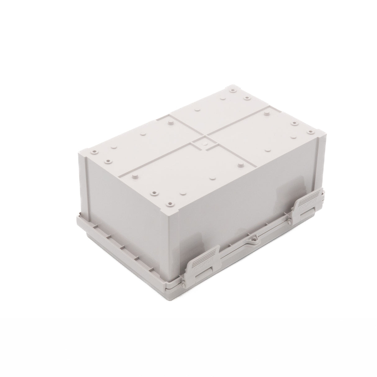 Boxco Q-Series 200x300x140mm Plastic Enclosure, IP67, IK08, ABS, Grey Cover, Hinge Type with Plate - PHOTO 1