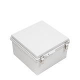 Boxco P-Series 300x300x180mm Plastic Enclosure, IP67, IK08, PC, Grey Cover, Molded Hinge and Latch Type