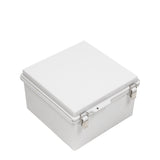 Boxco P-Series 300x300x180mm Plastic Enclosure, IP67, IK08, ABS, Grey Cover, Molded Hinge and Latch Type
