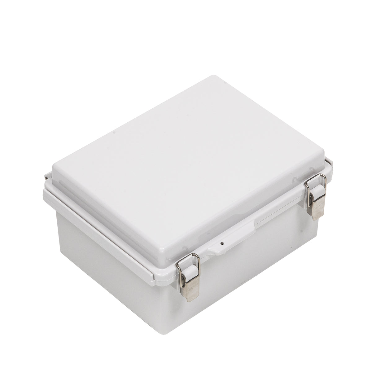 Boxco P-Series 170x220x110mm Plastic Enclosure, IP67, IK08, PC, Grey Cover, Molded Hinge and Latch Type