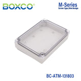 Boxco M-Series 130x180x35mm Plastic Enclosure, IP67, IK08, ABS, Transparent Cover, Screw Type