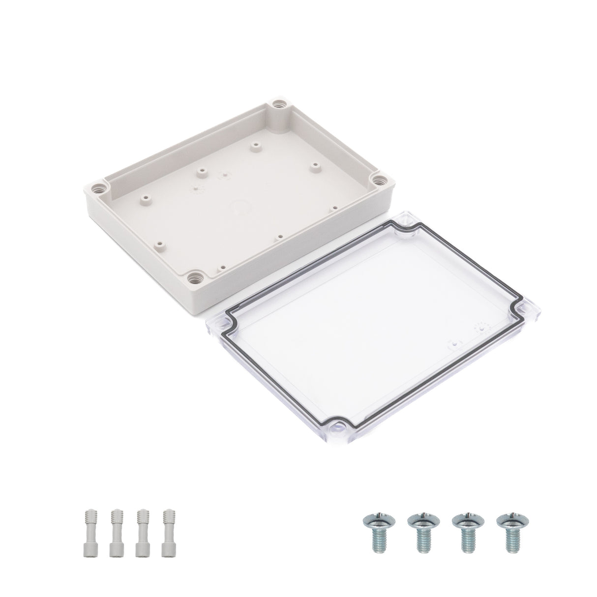 Boxco M-Series 130x180x35mm Plastic Enclosure, IP67, IK08, ABS, Transparent Cover, Screw Type