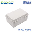 Boxco Q-Series 200x300x140mm Plastic Enclosure, IP67, IK08, ABS, Grey Cover, Hinge Type with Plate