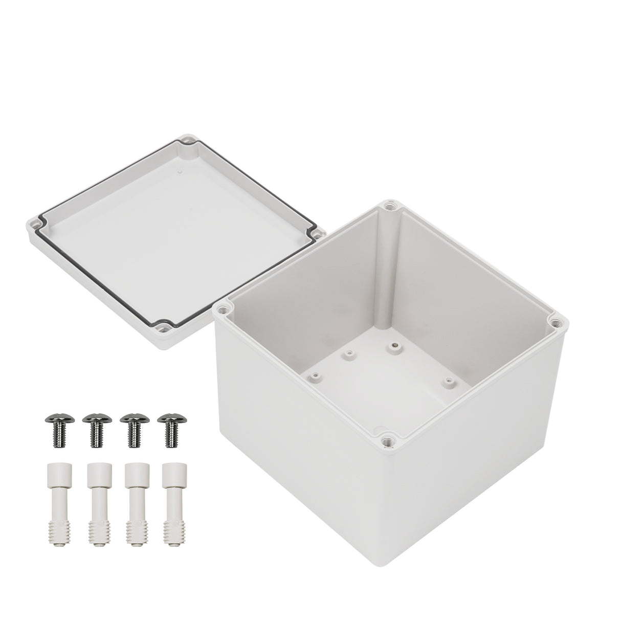 Boxco S-Series 200x200x160mm Plastic Enclosure, IP67, IK08, ABS, Grey Cover, Screw Type