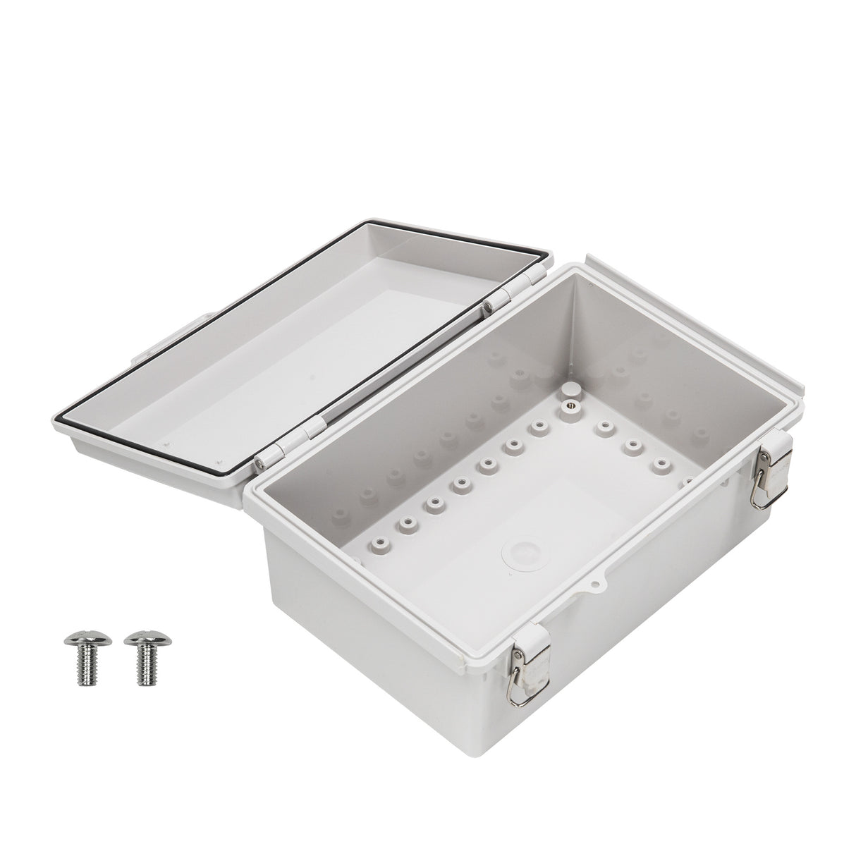 Boxco P-Series 200x300x130mm Plastic Enclosure, IP67, IK08, ABS, Grey Cover, Molded Hinge and Latch Type