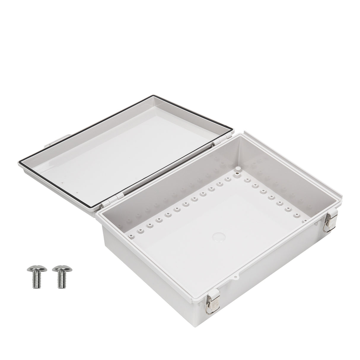 Boxco P-Series 300x400x120mm Plastic Enclosure, IP67, IK08, ABS, Grey Cover, Molded Hinge and Latch Type