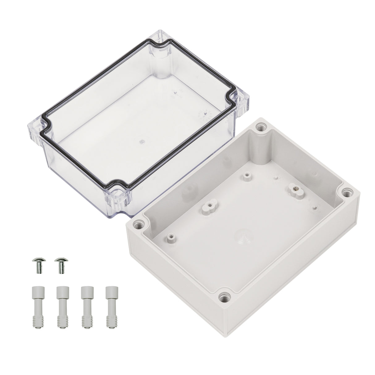 Boxco S-Series 125x175x100mm Plastic Enclosure, IP67, IK08, PC, Transparent Cover, Screw Type