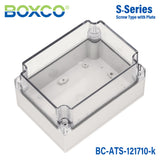 Boxco S-Series 125×175×100mm Plastic Enclosure, IP67, IK08, ABS, Transparent Cover, Screw Type