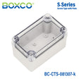 Boxco S-Series 80×130×70mm Plastic Enclosure, IP67, IK08, PC, Transparent Cover, Screw Type