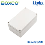 Boxco S-Series 150x250x100mm Plastic Enclosure, IP67, IK08, ABS, Grey Cover, Screw Type