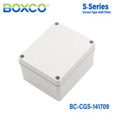 Boxco S-Series 140x170x95mm Plastic Enclosure, IP67, IK08, PC, Grey Cover, Screw Type